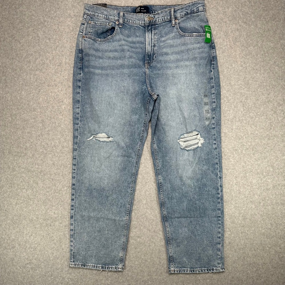 GAP Denim 90s Loose High Rise Distressed Light Wash Jeans Womens Size 18 34R NEW